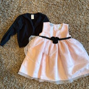 Girls dress size 24 months with black sweater